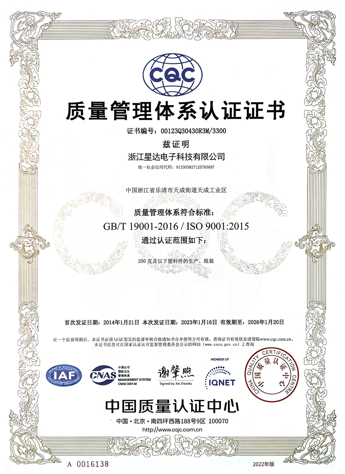 ISO9001質(zhì)量管理體系中文